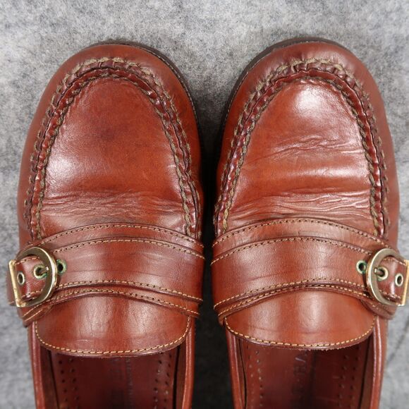 Cole Haan Shoes Mens 8.5 Loafers Leather Buckle Strap Moc Toe Handsewn Slip On - Picture 7 of 16